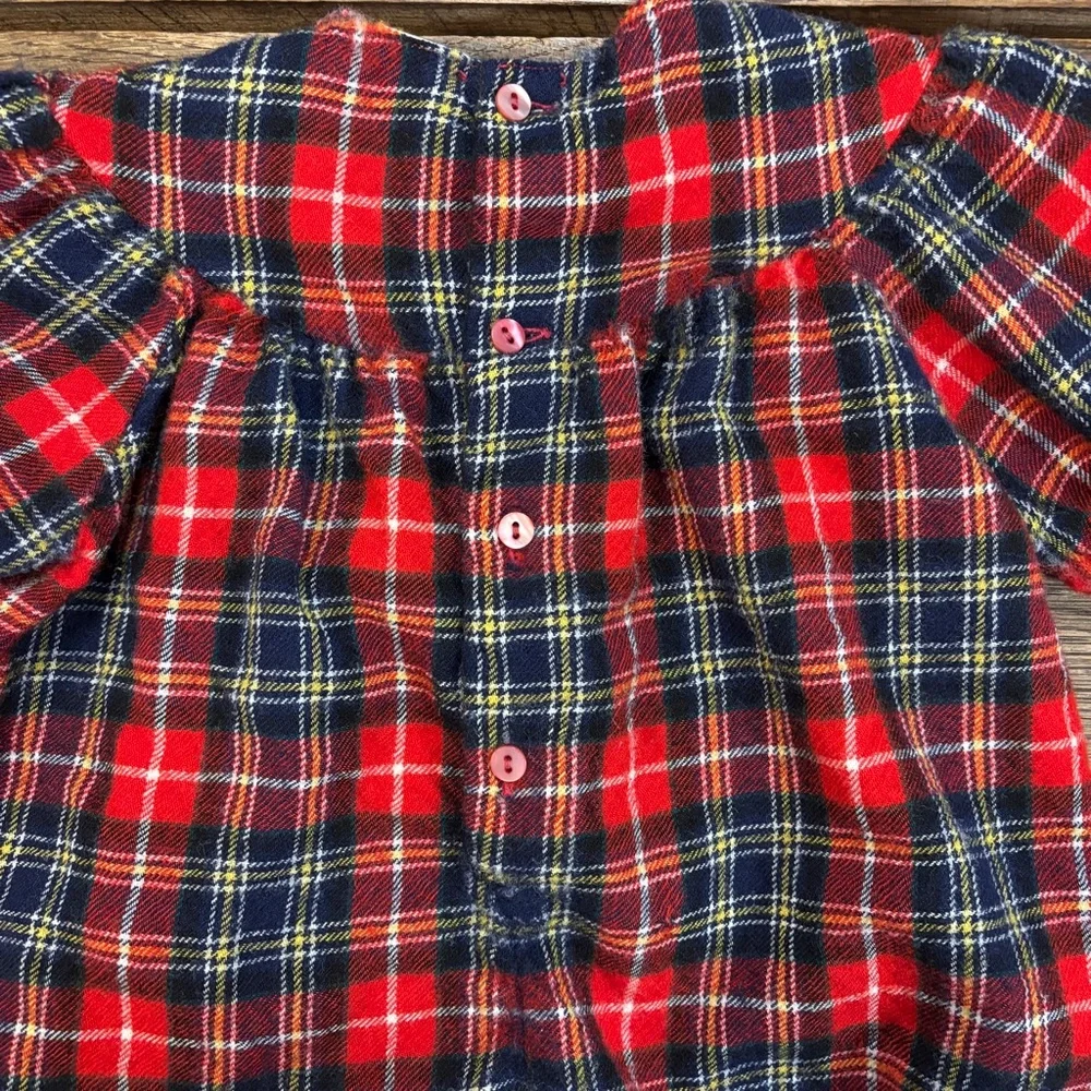 Vintage Pappa & Ciccia Romper 100%‎ Wool Plaid Buttons Size 6 months
